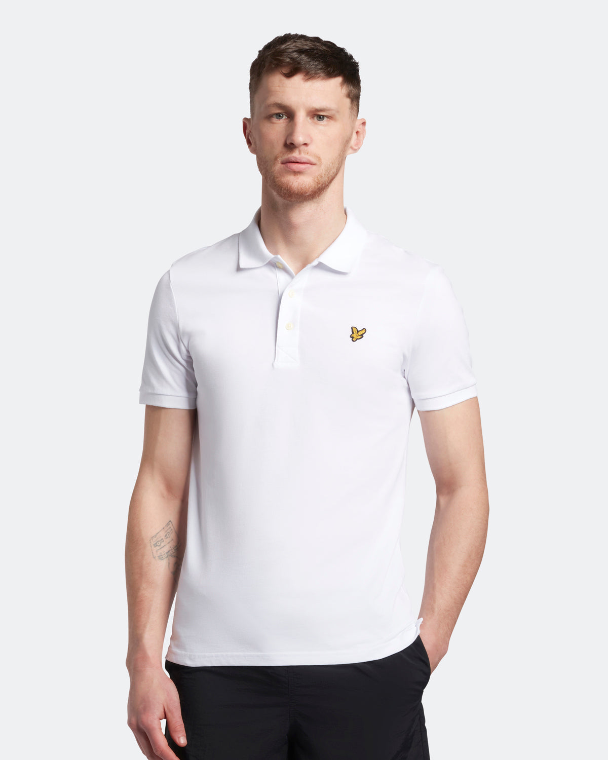 Lyle & Scott Branded Chest Logo White Polo Shirt M