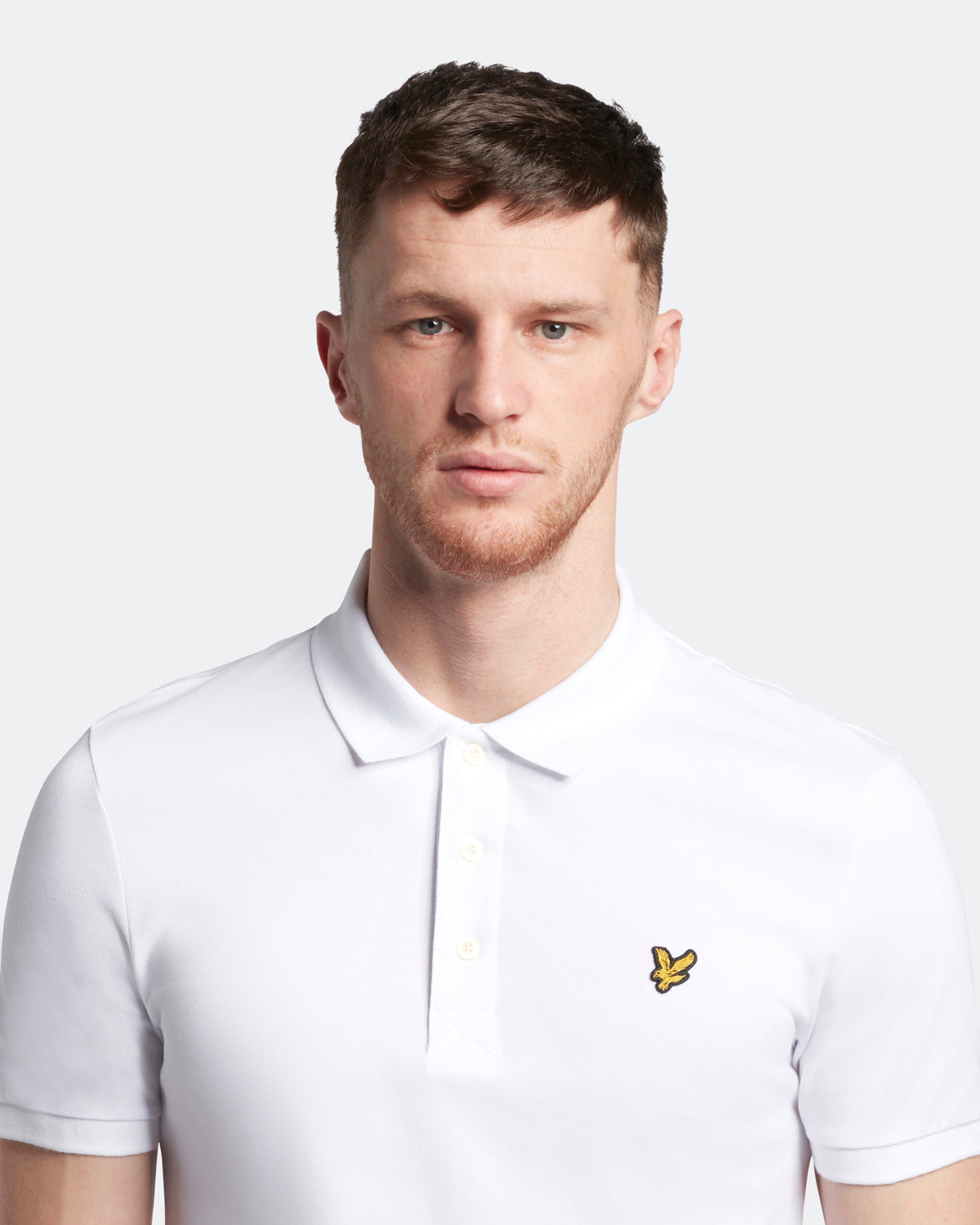 Lyle & Scott Branded Chest Logo White Polo Shirt