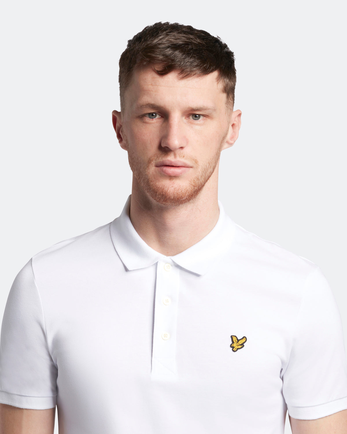 Lyle & Scott Branded Chest Logo White Polo Shirt M