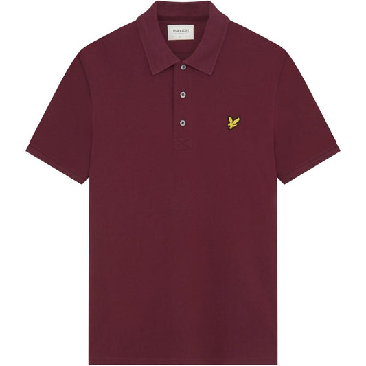 Lyle & Scott Branded Chest Logo Burgundy Polo Shirt