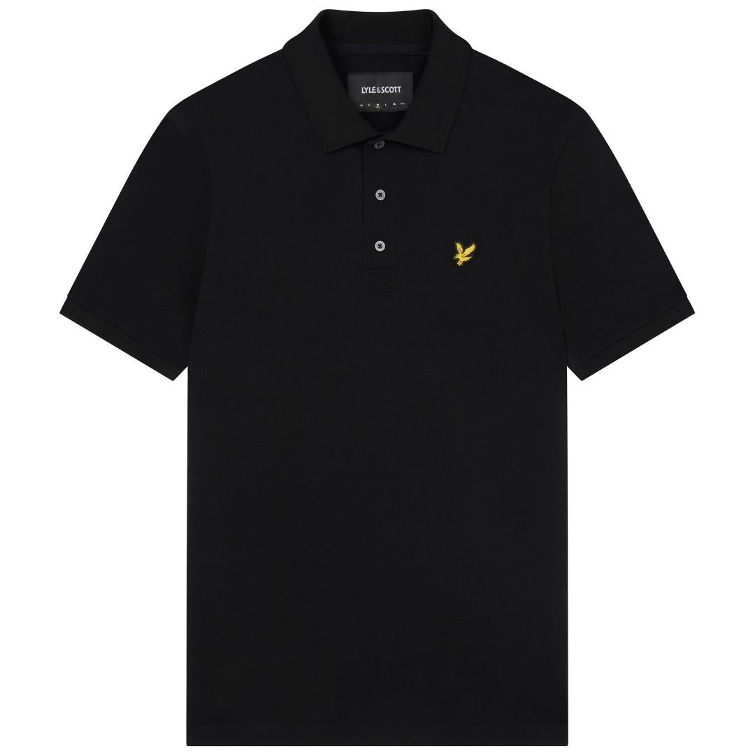 Lyle & Scott Branded Chest Logo Jet Black Polo Shirt