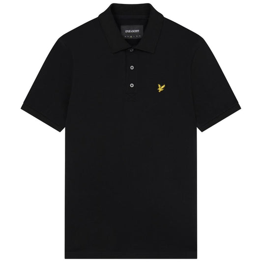 Lyle & Scott Branded Chest Logo Jet Black Polo Shirt