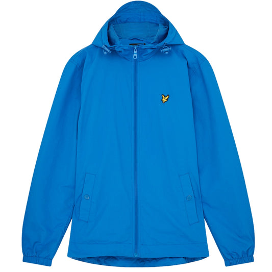 Lyle & Scott Branded Bright Blue Hooded Short Lightweight Jacket