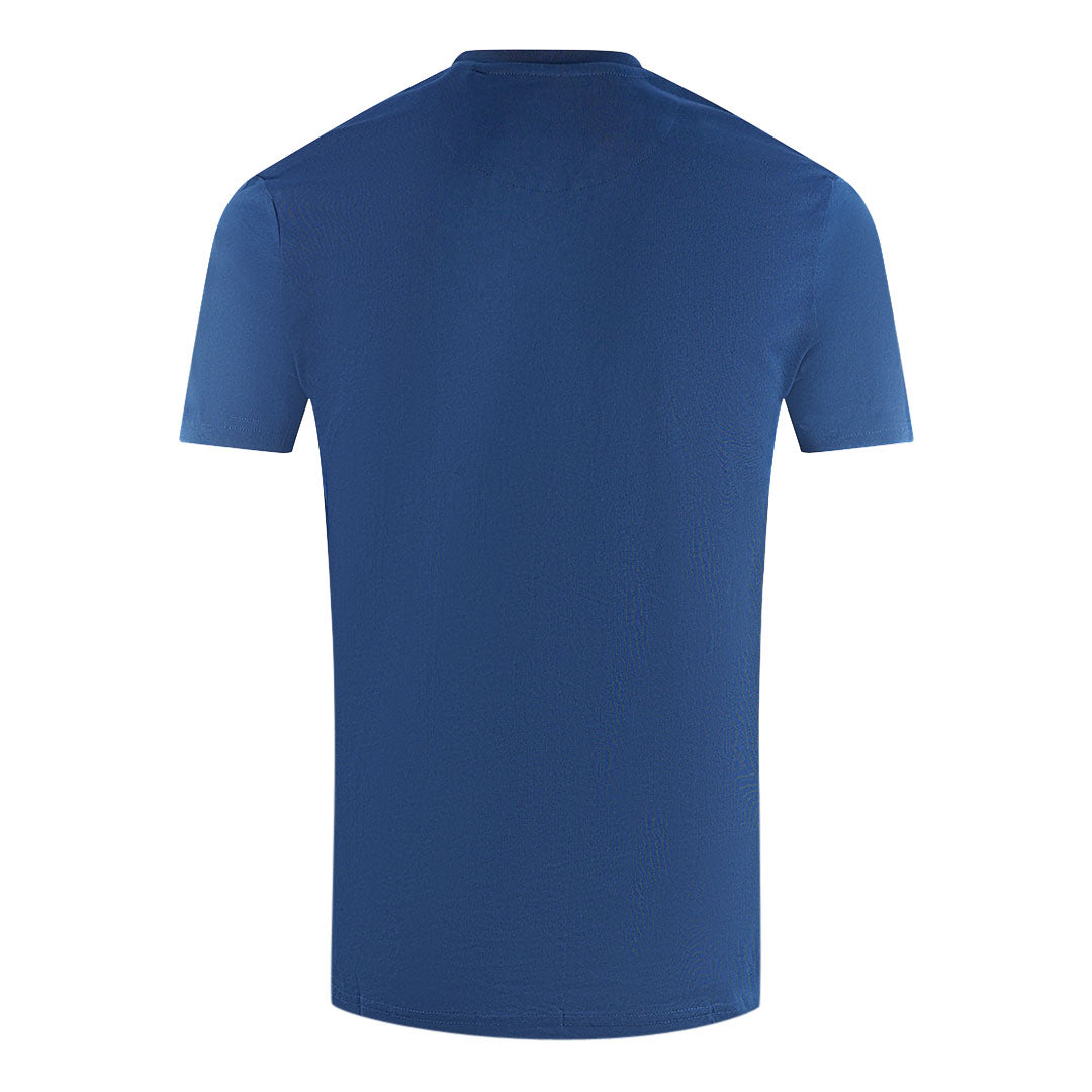 Lyle and Scott Brand Logo Blue V-Neck T-Shirt