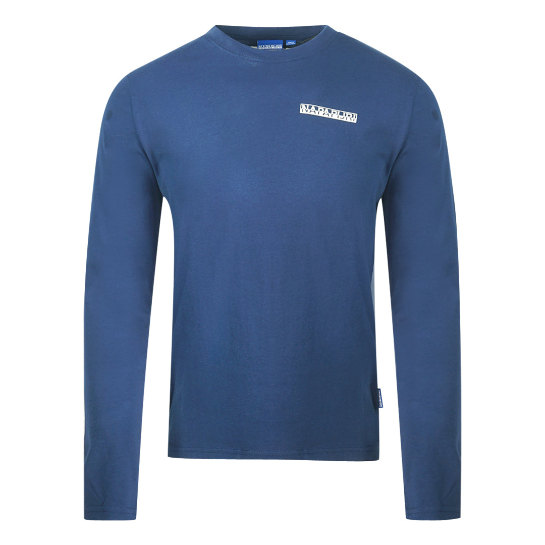 Napapijri S-SURF LS Logo Medieval Blue Long Sleeve T-Shirt