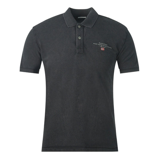 Napapijri ELBAS 4 Logo Black Polo Shirt