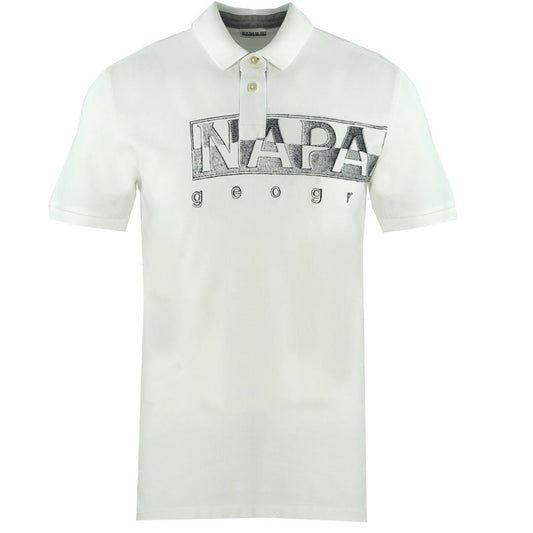 Napapijri Ellar Large Brand Logo White Polo Shirt