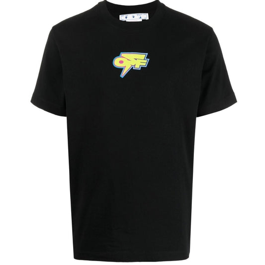 Off-White Degrade Thunder Logo Slim Fit Black T-Shirt