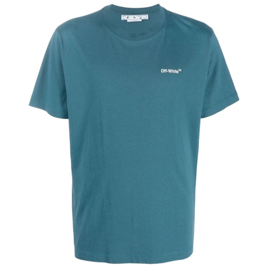 Off-White Chain Arrow Design Slim Fit Duck Green T-Shirt