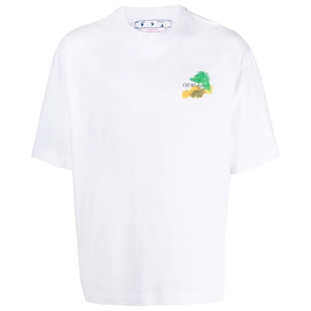 Off-White Colourful Brush Arrow Logo Oversized Fit White T-Shirt