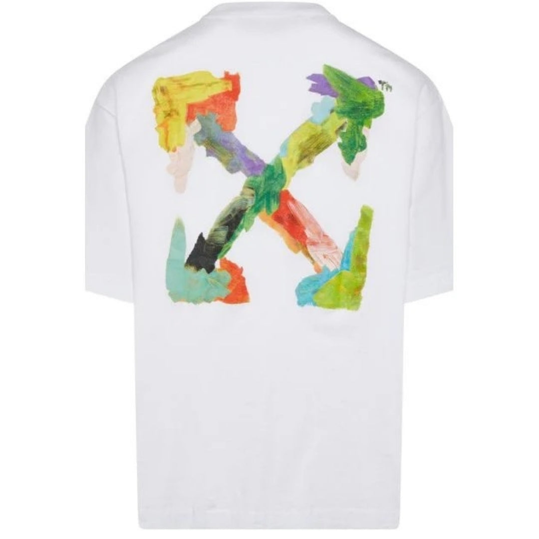 Off-White Colourful Brush Arrow Logo Oversized Fit White T-Shirt