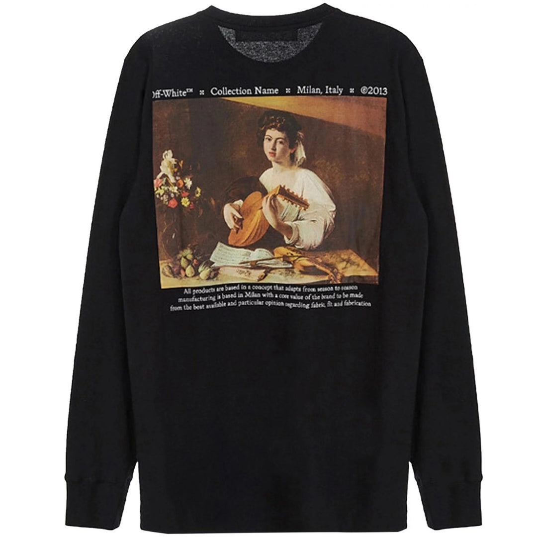 Off-White Caravaggio Lute Long Sleeve Slim Fit Black T-Shirt