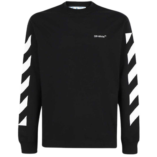 Off-White Diagonol Helvetica Black Long Sleeve T-Shirt