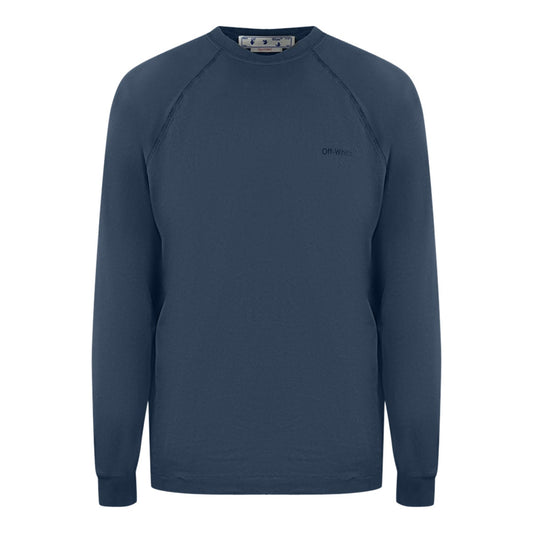 Off-White Diag Line Back Logo Navy Blue Sweatshirt