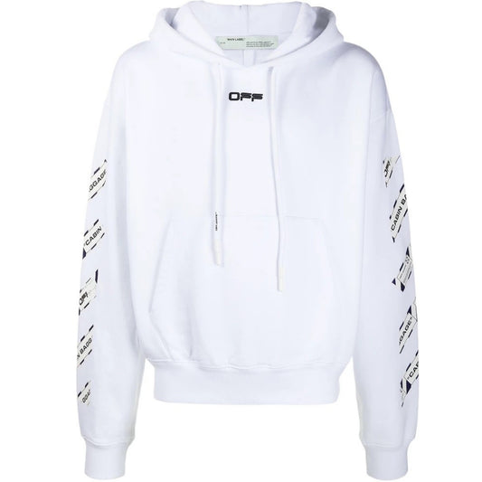 Off-White Airport Tape Slim Fit White Hoodie