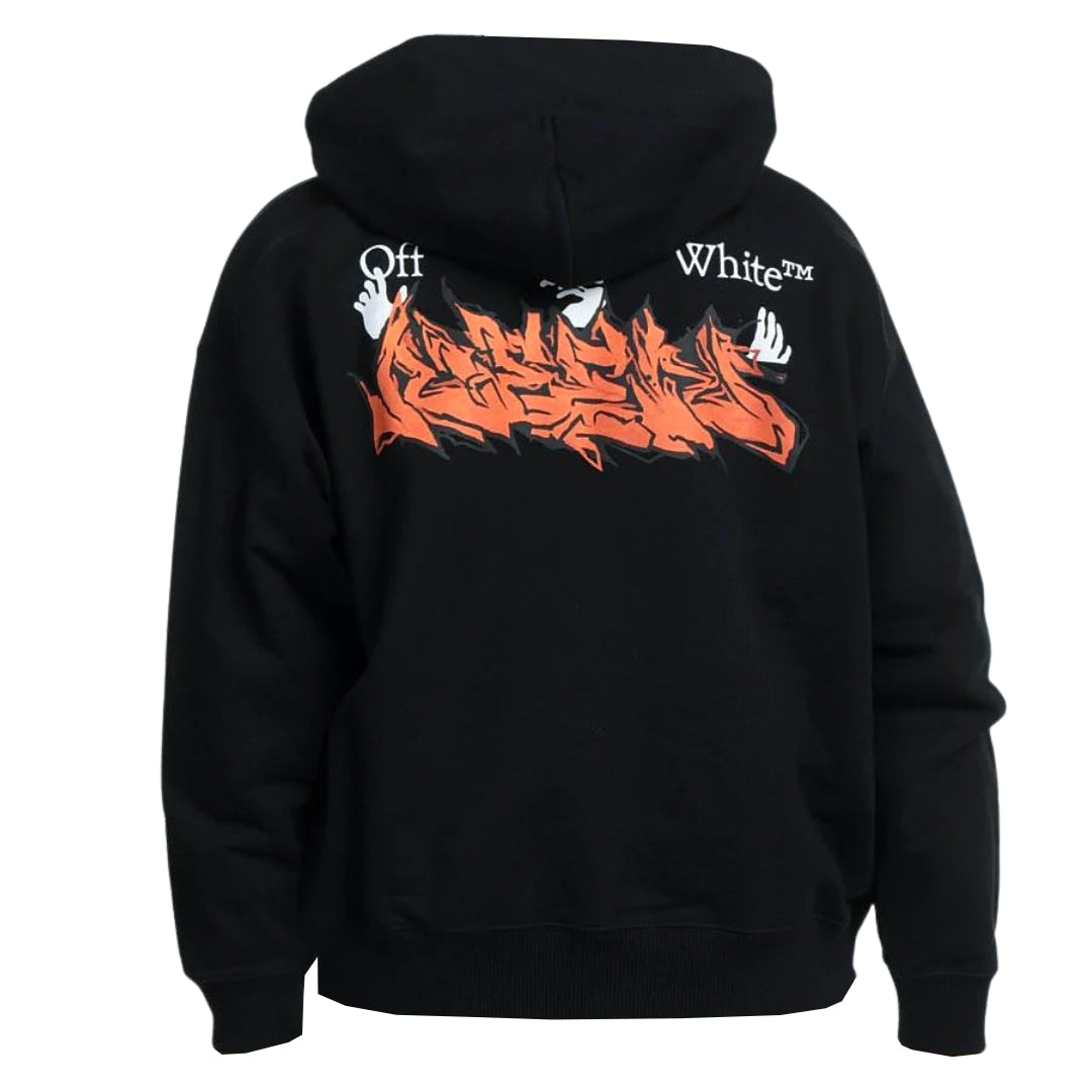 Off white outlet black logo hoodie