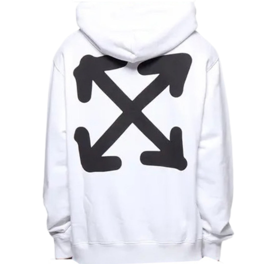 Off-White Face Arrow Slim Fit White Hoodie