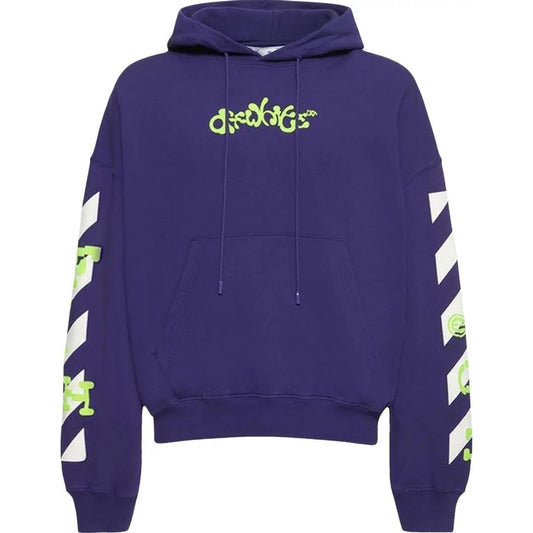 Off-White Opposite Arrow Design Boxy Fit Purple Oversized Hoodie