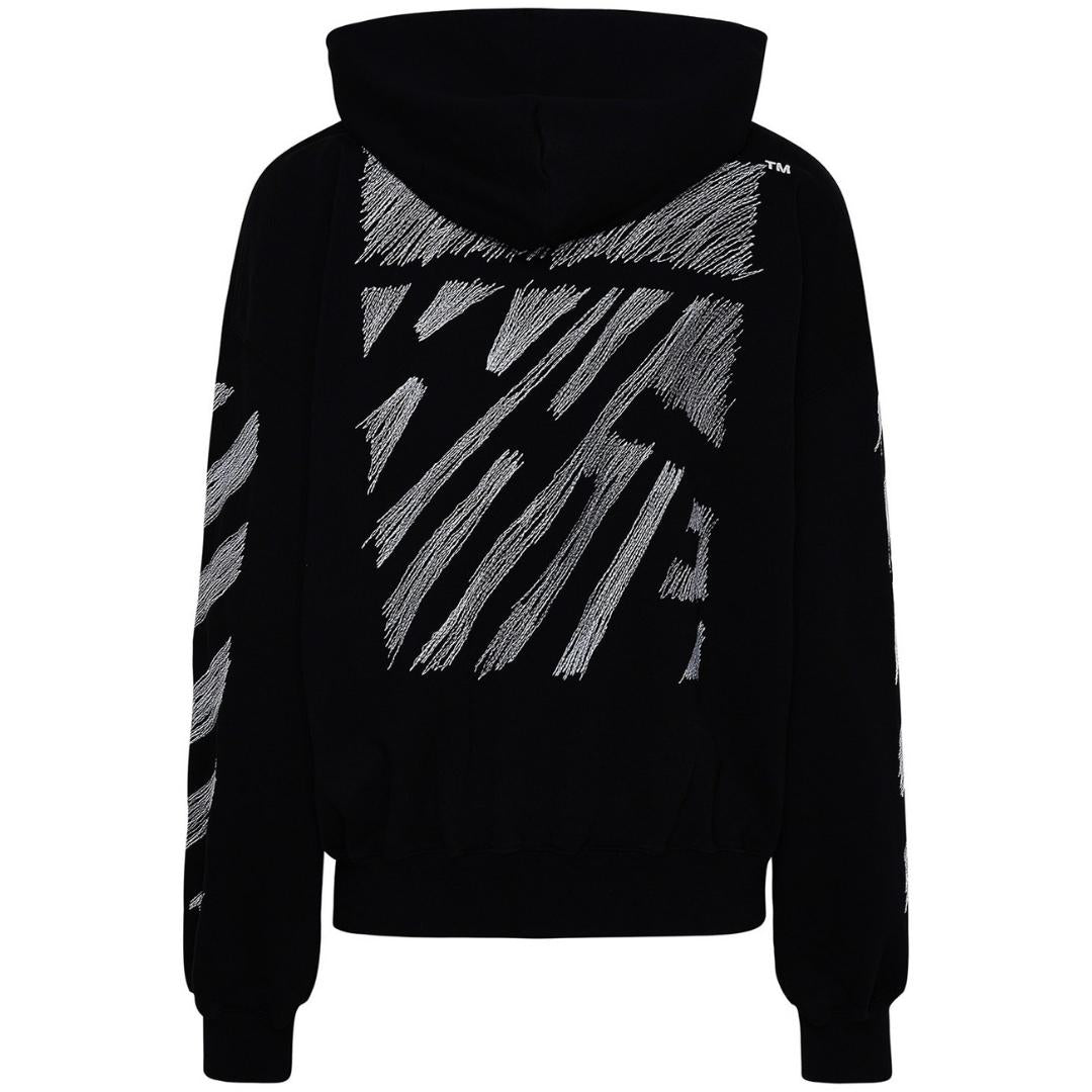 Off-White Scribble Diag Boxy Black Oversized Hoodie