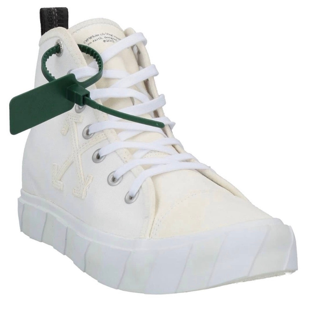 Off-White Mid Top Vulcanized Canvas White Sneakers