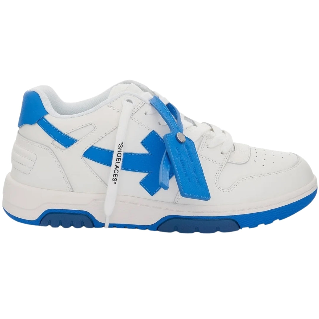 Off-White Blue Tag Out Of Office White Calf Leather Sneakers UK 8