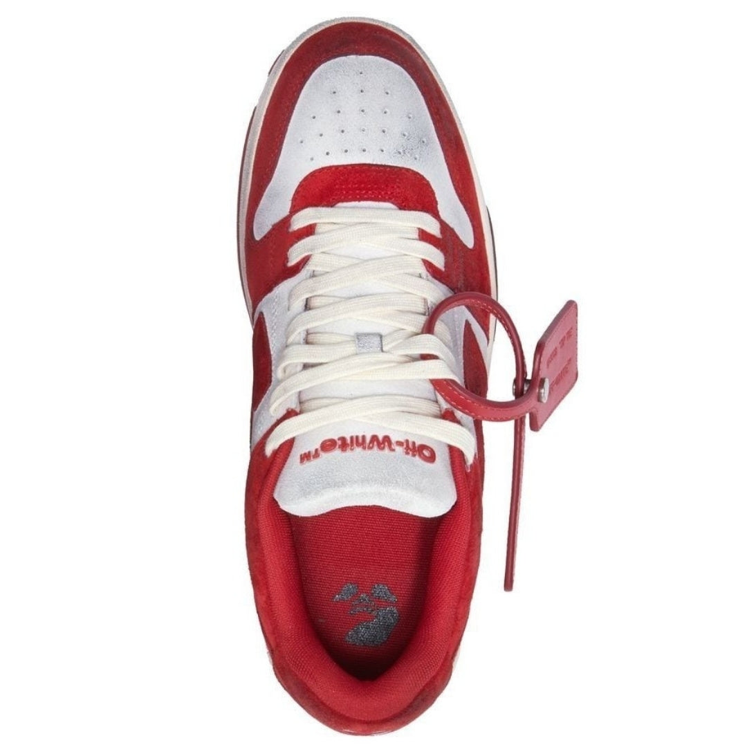 Off-White Out Of Office Vintage Red Suede Leather Sneakers UK 6