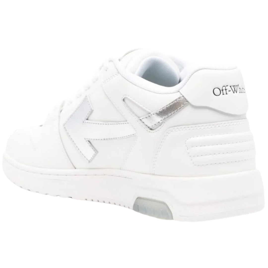 Off-White Out Of Office Silver Logo White Leather Sneakers