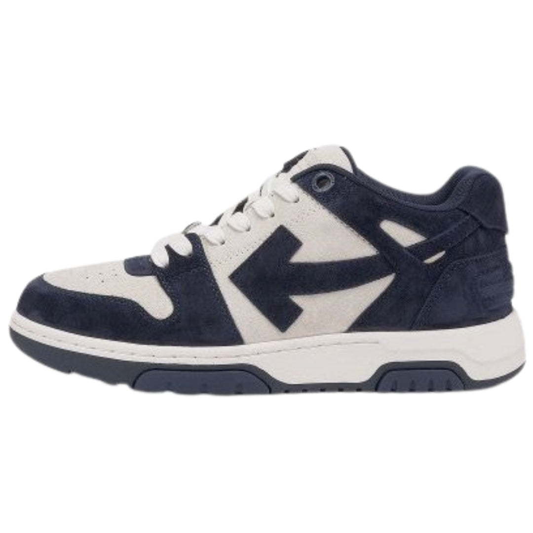 Off-White Out Of Office Navy Blue Suede Sneakers