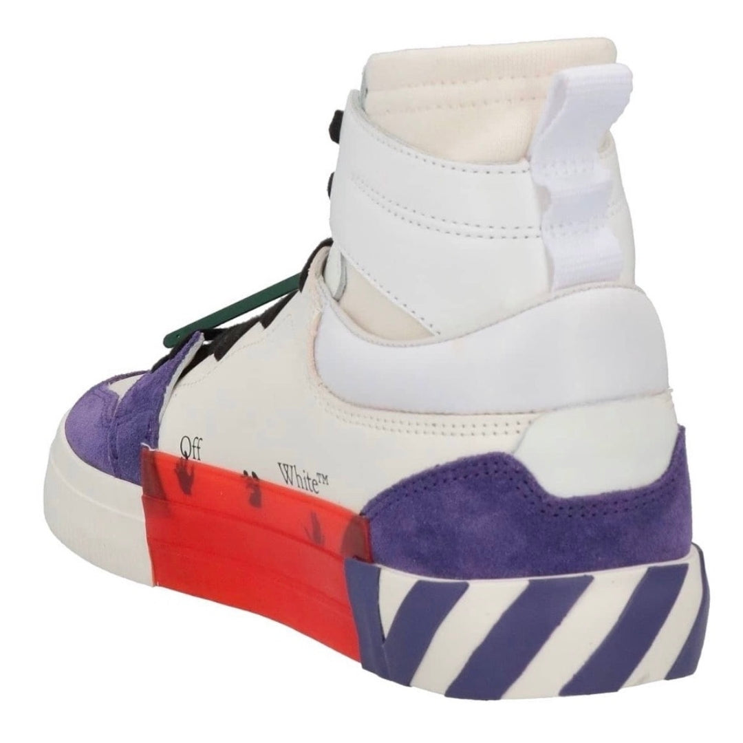Off-White High Top Vulcanized Leather White Sneaker