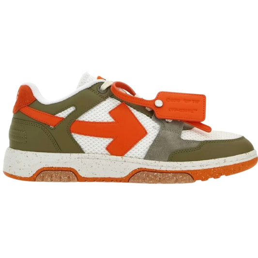 Off-White Out Of Office Slim Green Comb Leather Sneakers