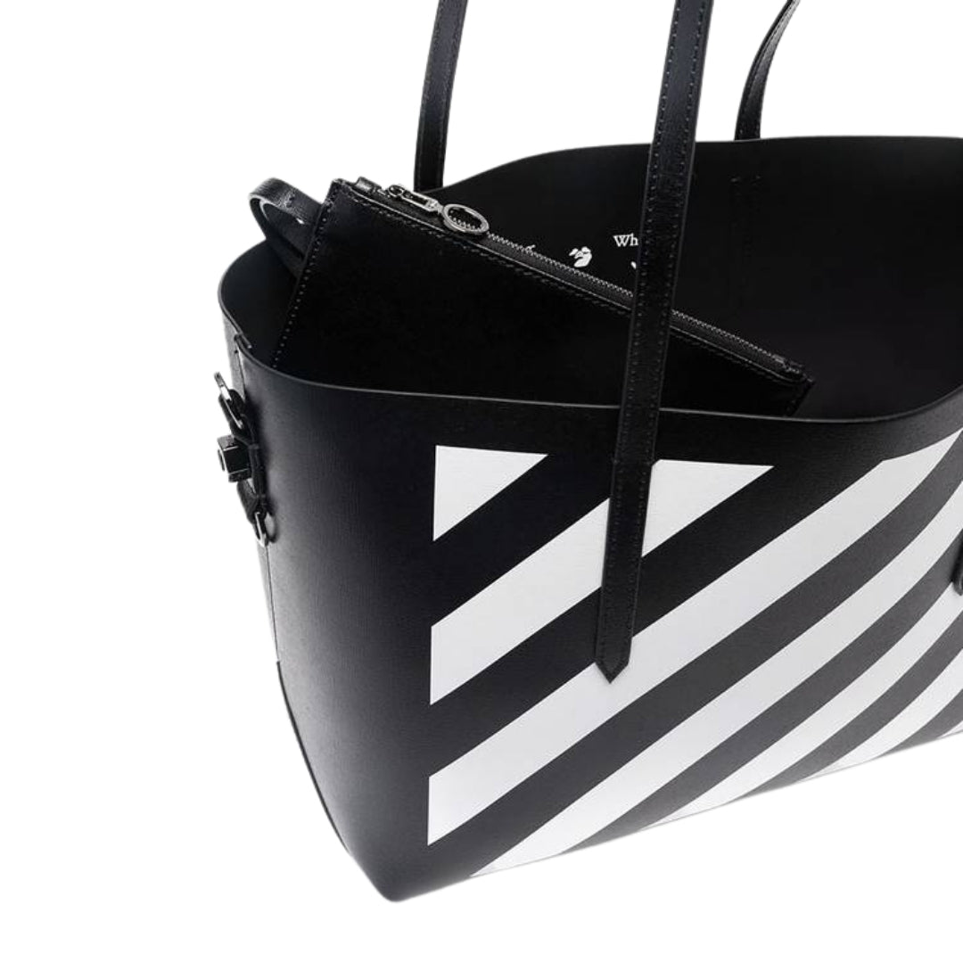 Off White Binder Black Tote Bag