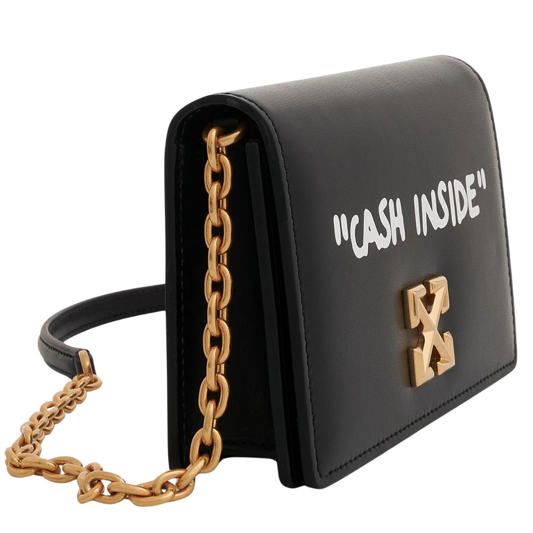 Off White Jitney 0 5 Black Shoulder Quote Bag