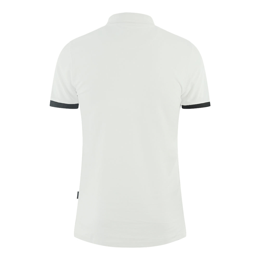 Aquascutum Branded Collar White Polo Shirt