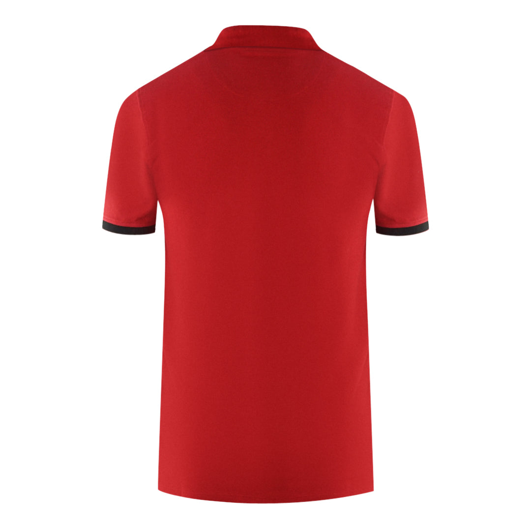 Aquascutum Branded Collar Red Polo Shirt