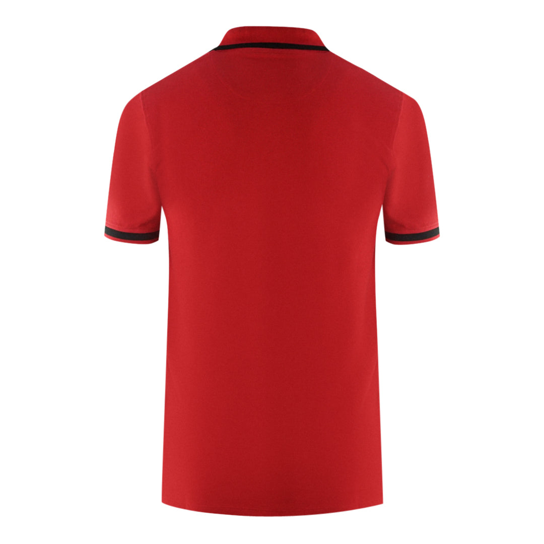 Aquascutum Branded Shoulder Tipped Red Polo Shirt