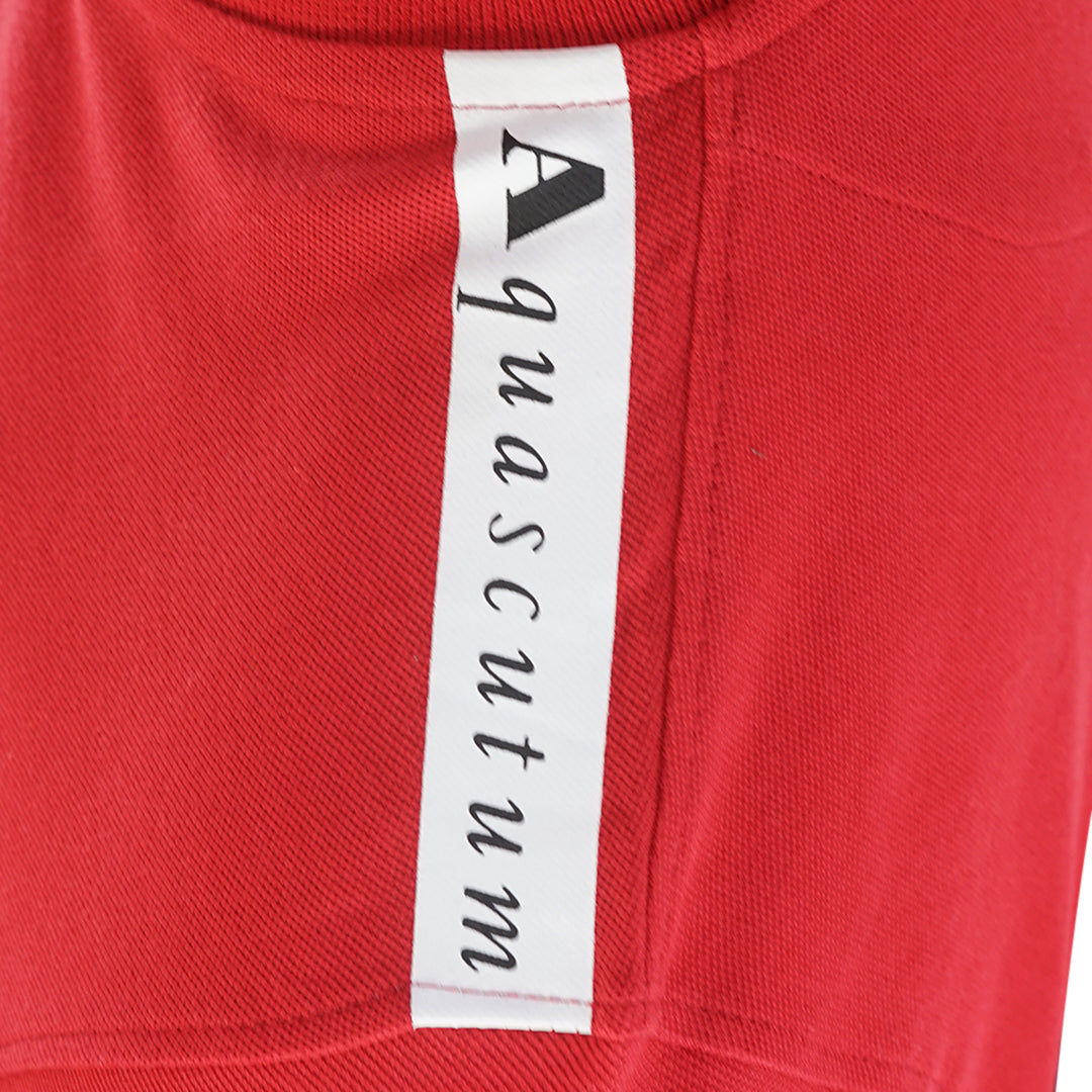 Aquascutum Branded Shoulder Tipped Red Polo Shirt