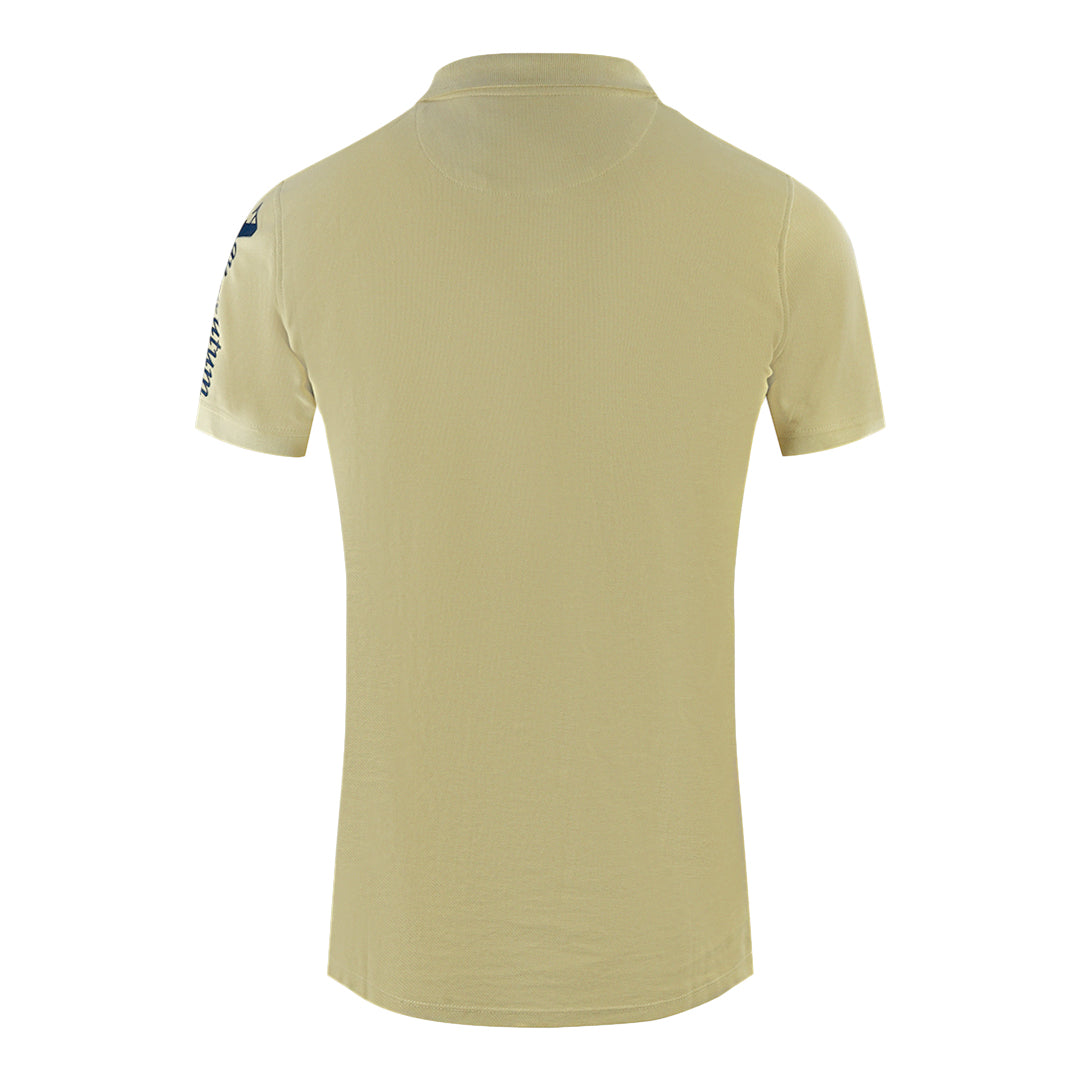 Aquascutum Branded Sleeve Beige Polo Shirt