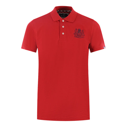 Aquascutum Branded Sleeve Red Polo Shirt