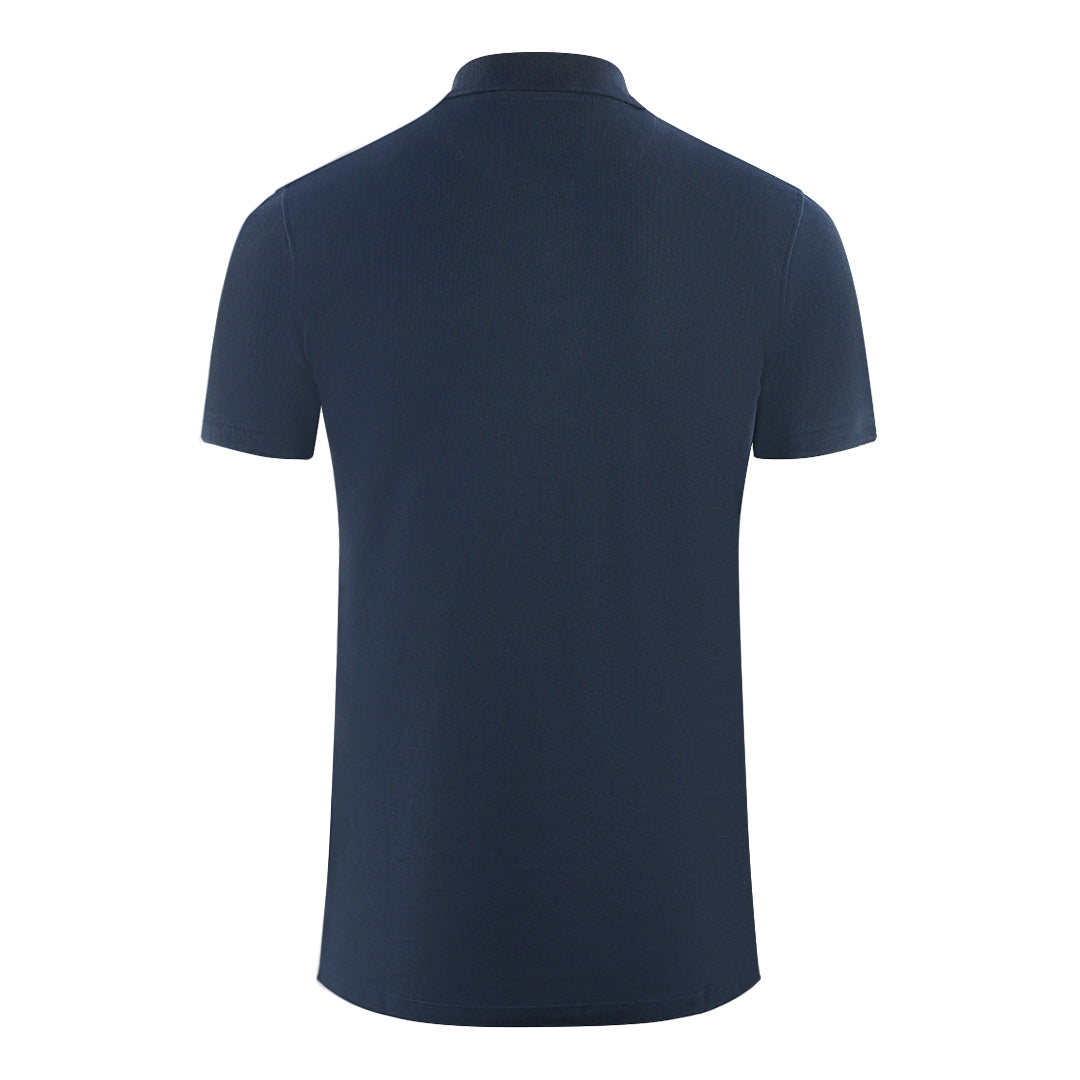 Aquascutum Branded Sleeve Navy Blue Polo Shirt