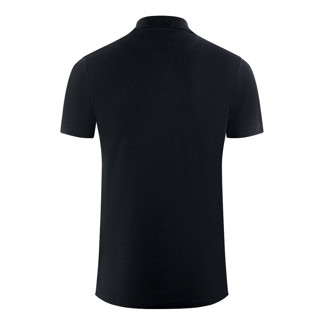 Aquascutum Branded Sleeve Black Polo Shirt