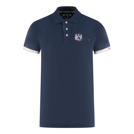 Aquascutum London Aldis Navy Blue Polo Shirt
