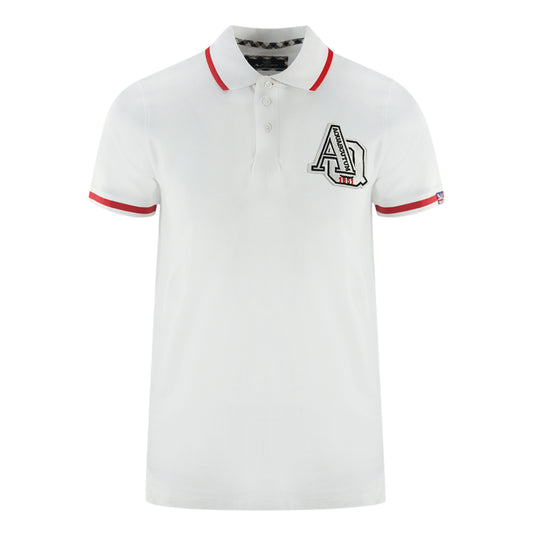 Aquascutum AQ 1851 Embroidered Tipped White Polo Shirt