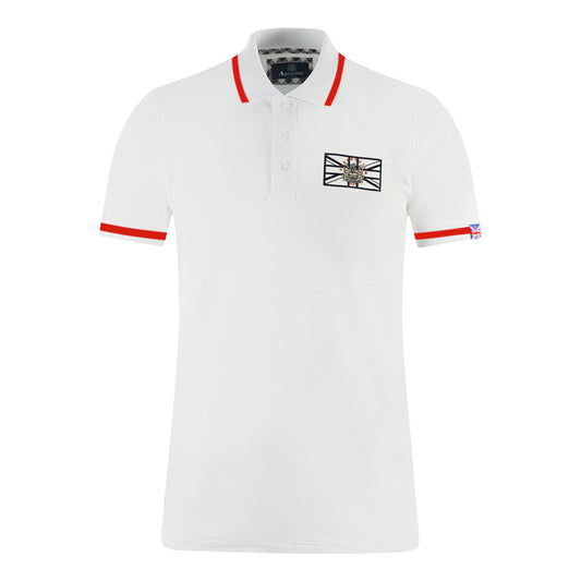 Aquascutum London Union Jack White Polo Shirt