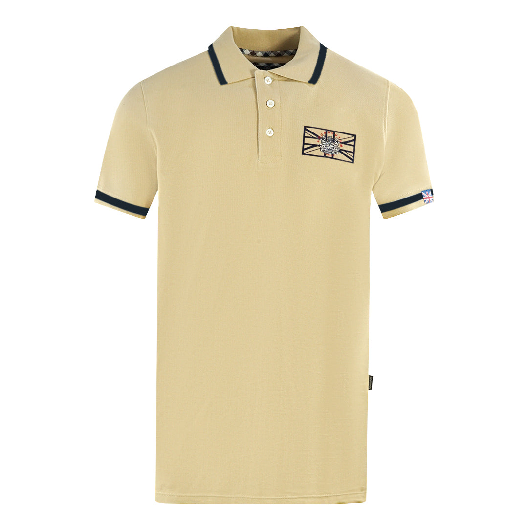 Aquascutum London Union Jack Beige Polo Shirt