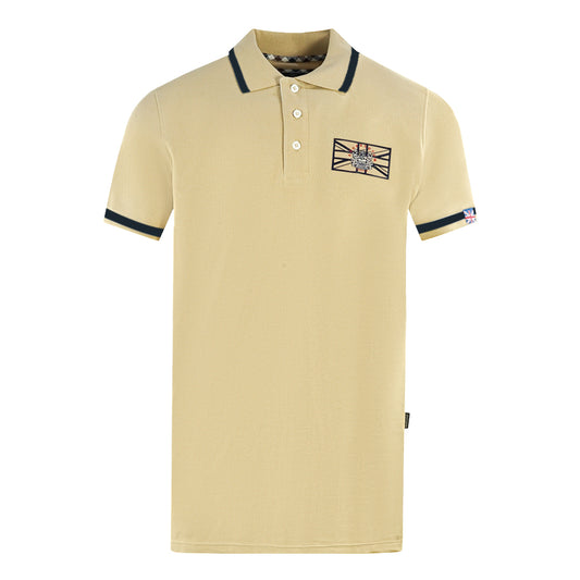 Aquascutum London Union Jack Beige Polo Shirt