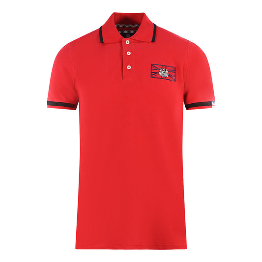 Aquascutum London Union Jack Red Polo Shirt
