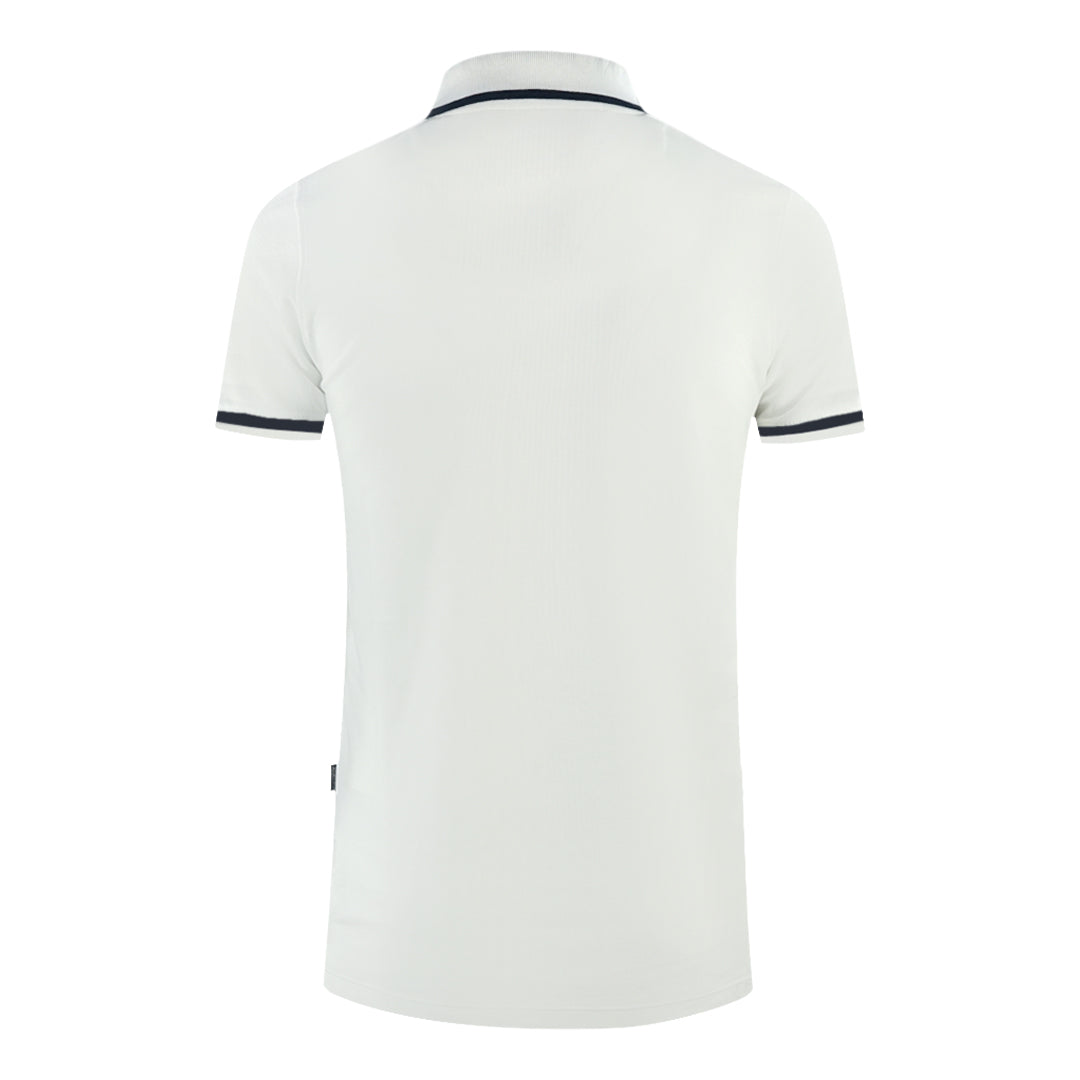 Aquascutum London Embroidered Badge White Polo Shirt