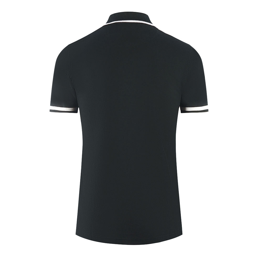 Aquascutum London Embroidered Badge Black Polo Shirt