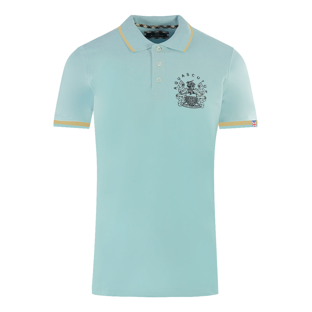 Aquascutum Tipped Aldis Light Blue Polo Shirt