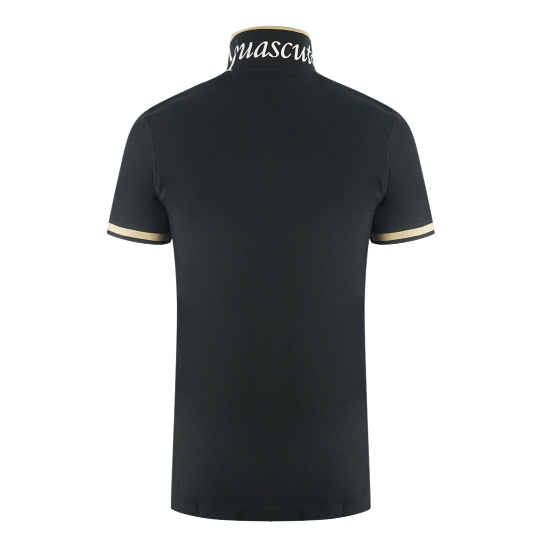 Aquascutum Tipped Aldis Black Polo Shirt